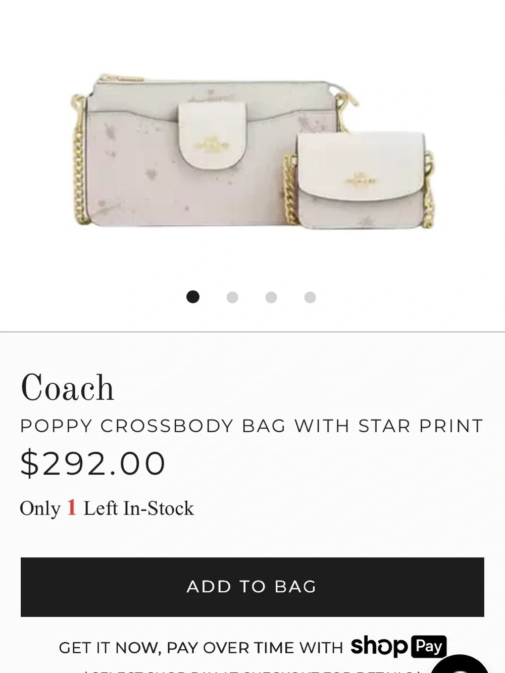 Coach Cream Star-Print Crossbody Set with Coin Pouch
